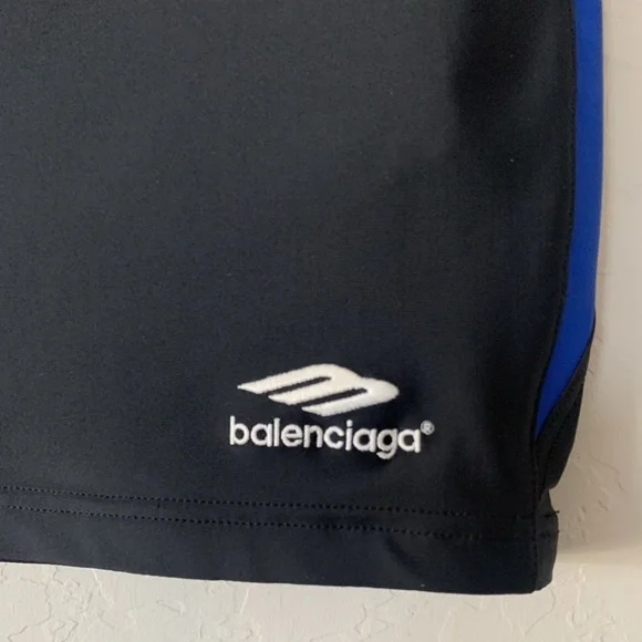 $850 Balenciaga Logo Sport Track Skirt - Picture 2 of 11